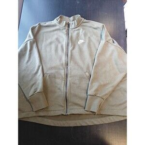 Nike Jacket Womens Large Olive Green Zip Fleece Oversized Cardigan DD5376-222